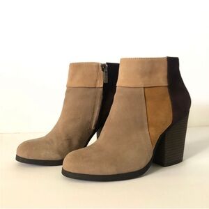 C Reaction Kenneth Cole Might Free Brown Leather Ankle Women Boots Size 7